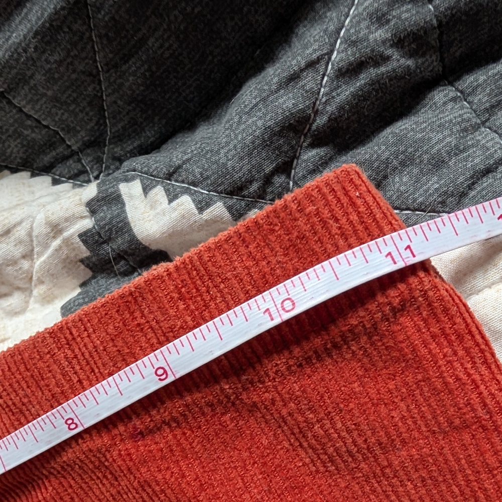 Vintage-style High-waist Loose Fit Rusty Orange Corduroy Pants - Large - Picture 10 of 12